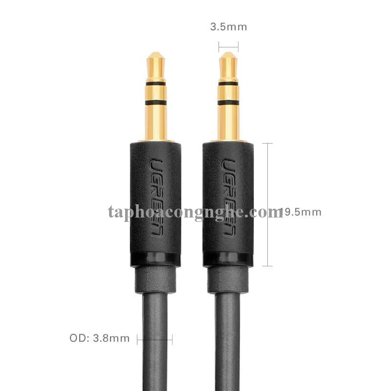 Ugreen 10501 0.5M màu Đen Cáp âm thanh 2 đầu 3.5mm dương AV101 30010501